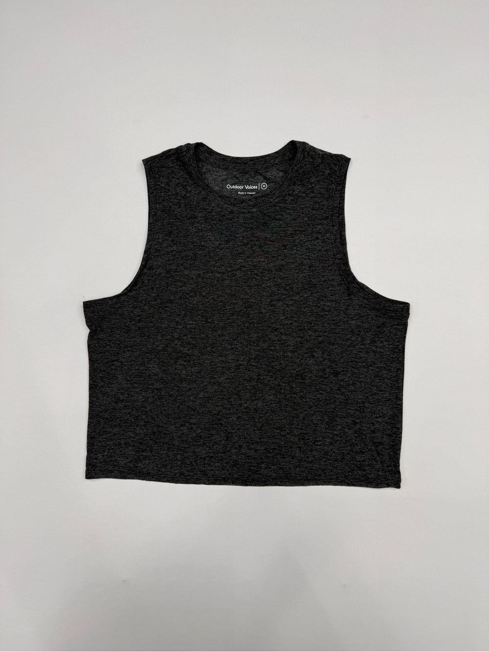 Outdoor Voices CloudKnit All Day Crop Tank Top Charcoal Heather Size Medium